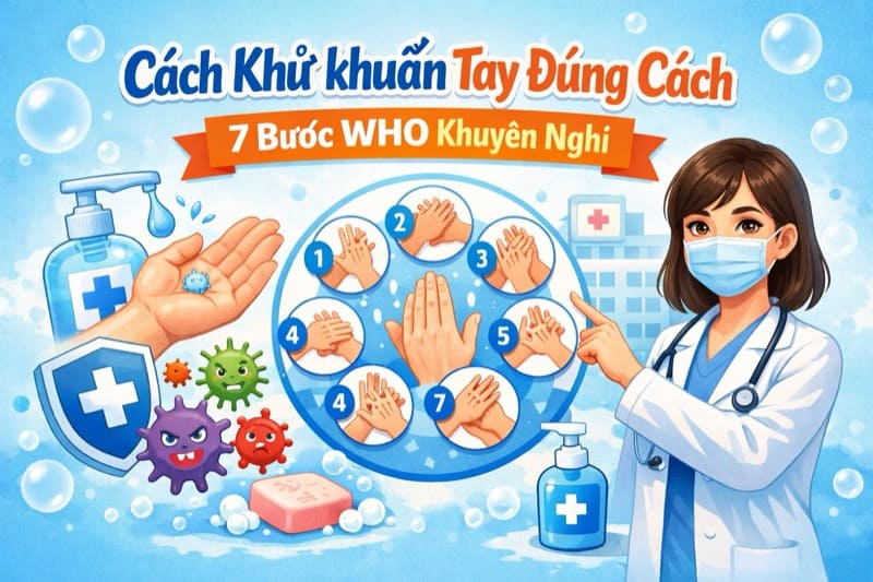 Cách Khử khuẩn Tay Đúng Cách — 7 Bước WHO Khuyến Nghị