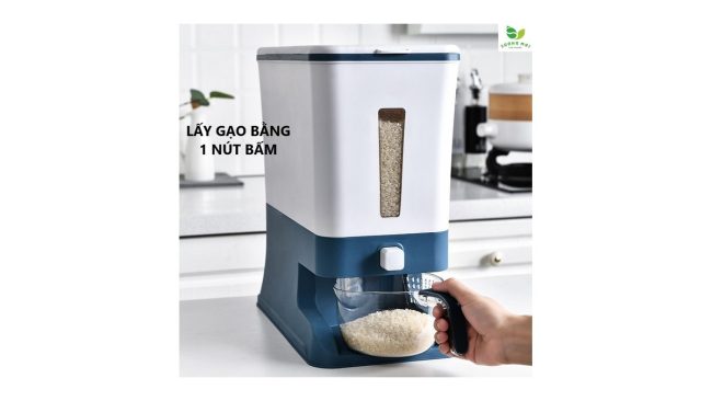 Thùng đựng gạo thông minh 12kg màu xanh tại Mai Linh Mart